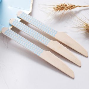 Buy cheap Eco Friendly Blue Stripe Compostable Cutlery Wooden Tableware Party Utensils product