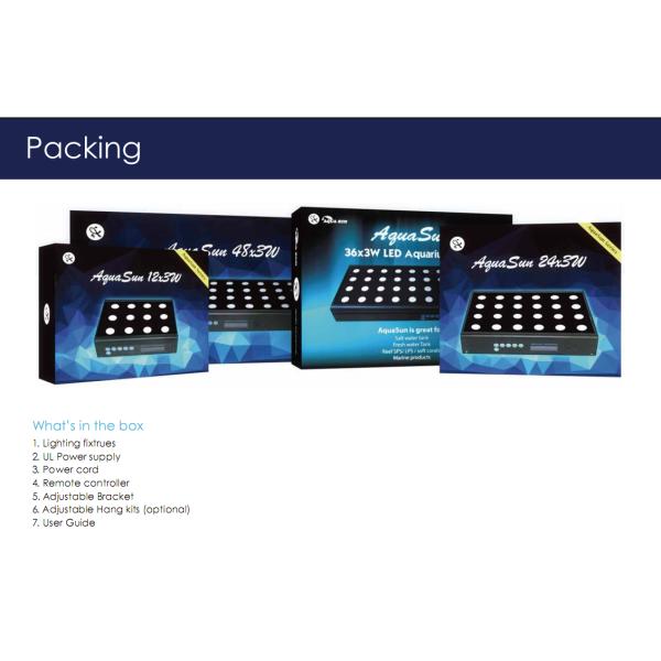 eshine aquasun 48x3 Programmable sunrise sunset Auto-Dimming & Remote Control LED Aquarium