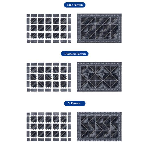 Outdoor Nylon Brush Plastic Interlocking Mats 25MM Thickness