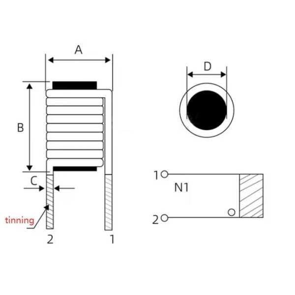 Customized 1.8*6*14.5T Hollow Inductor Coil Copper Wire Filter Inductance