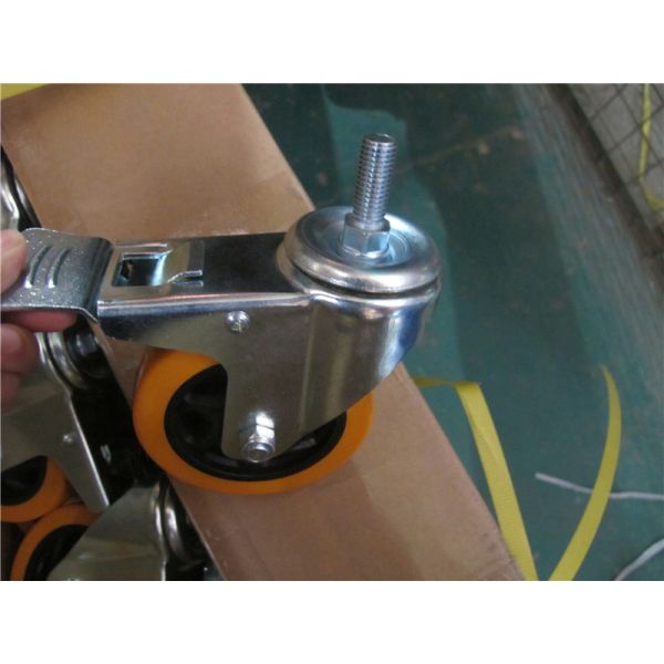 125mm Stem Casters Urethane Casters Double Locking Casters Galvanized Zinc