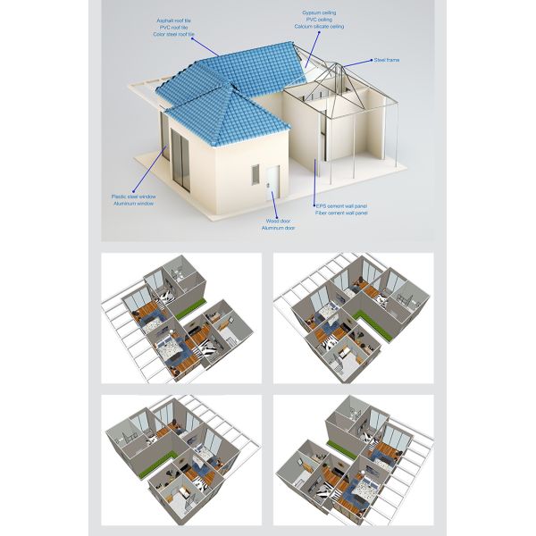 Fast Assembly Steel Structure New Design Village Houses Modern Light Gauge Villa