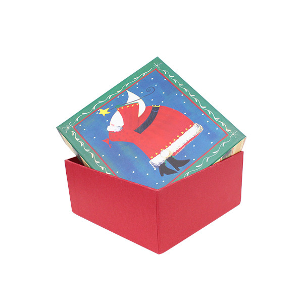 Custom design Recycled Paper Gift Boxes Red square shape with lid