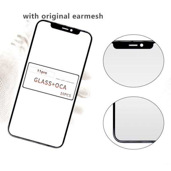QC 100% tested Front Outer Glass 11pro Glass With OCA for iPhone Oca Glass