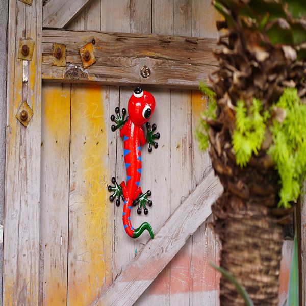 Yard Metal Gecko Wall Decor Hanging Metal Lizard Garden Ornament