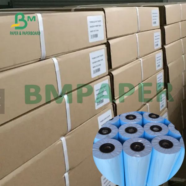 36Inch * 150Feet 80g Bond Paper CAD Printing Paper With 3'' Core In Roll CAD Printing 36'' X 150 Plotter Paper Blue Color Wet Resistant With 3'' Core