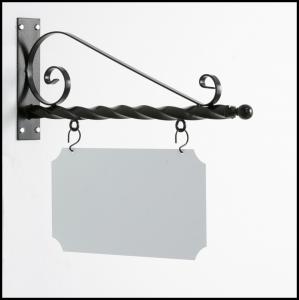 Buy cheap wrought iron board Hanging Chalk Board Sign  Bracket Wrought Iron Decor Crafted handmade product