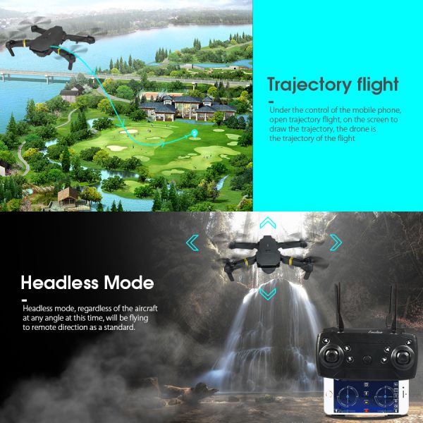 Foldable Altitude Hold Quadcopter Drone with HD Camera Live Video e58 pocket 4k drone