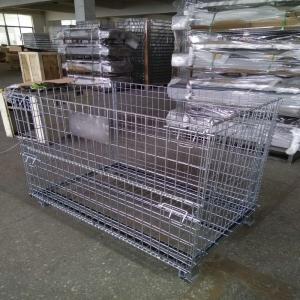 China Warehouse Metal Storage Cage Wire Mesh Gitterbox Pallet Rack 500kg Capacity on sale