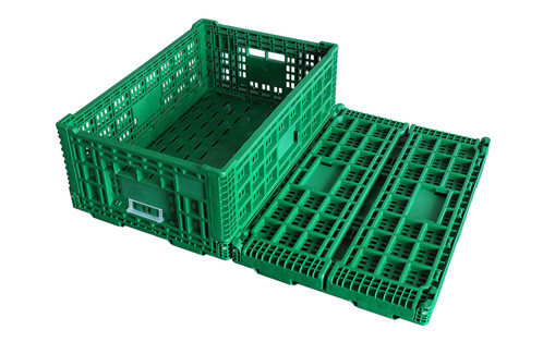 EURO Agricultural Attached Lid Collapsible Plastic Baskets & Folding Vented