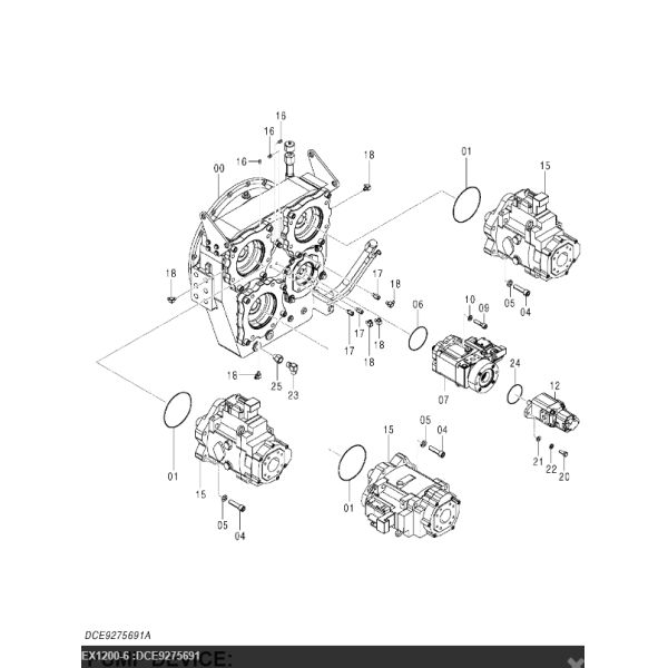 9309280 9272551 For HITACHI EX1200-6 Excavator Parts T.MISSION (PUMP) PTO Hydraulic Piston Pump Hydraulic Pump MAIN PUMP PUMP DEVICE PUMP ASSY Pump