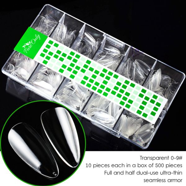 MSDS Certification Customized Accepted Designer Luxury 500Pcs Salon Fakenail False Long Ballet Virtual French Nail Tips