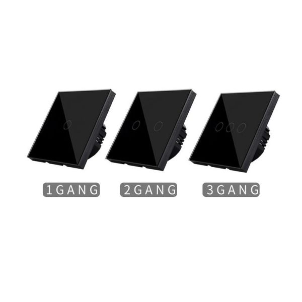 2 gang white toughened glass panel waterproof and fireproof touch sensor light switch