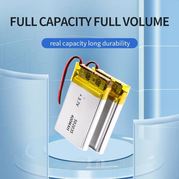 3.7v Lithium Battery Power Pack Li-Polymer 400mah / 502035 Lithium Polymer Battery