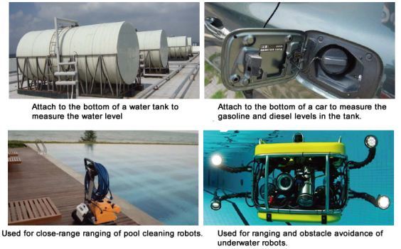 KUS-W33 Patch-Type Underwater Ranging Sensor with IP68 Protection ModBus-RS485 Protocol and 0.1~8m Range