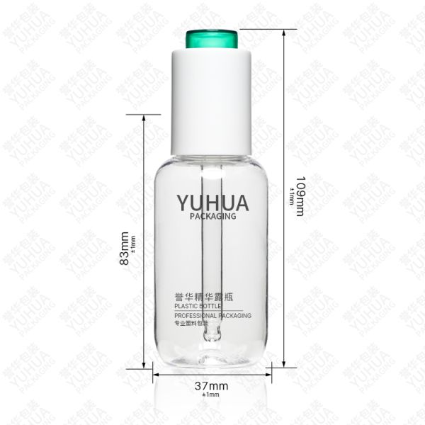 60ml 24/410 Green Plastic Packaging Bottle Round Shape With Press Dropper