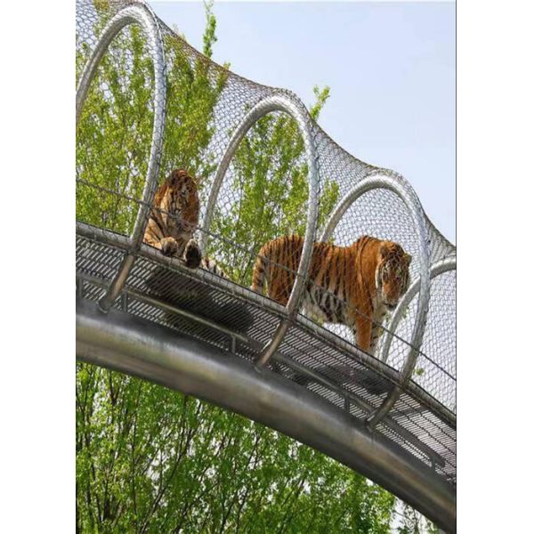 Ferruled Rope Zoo Wire Mesh , Stainless Steel Flexible Wire Mesh Netting