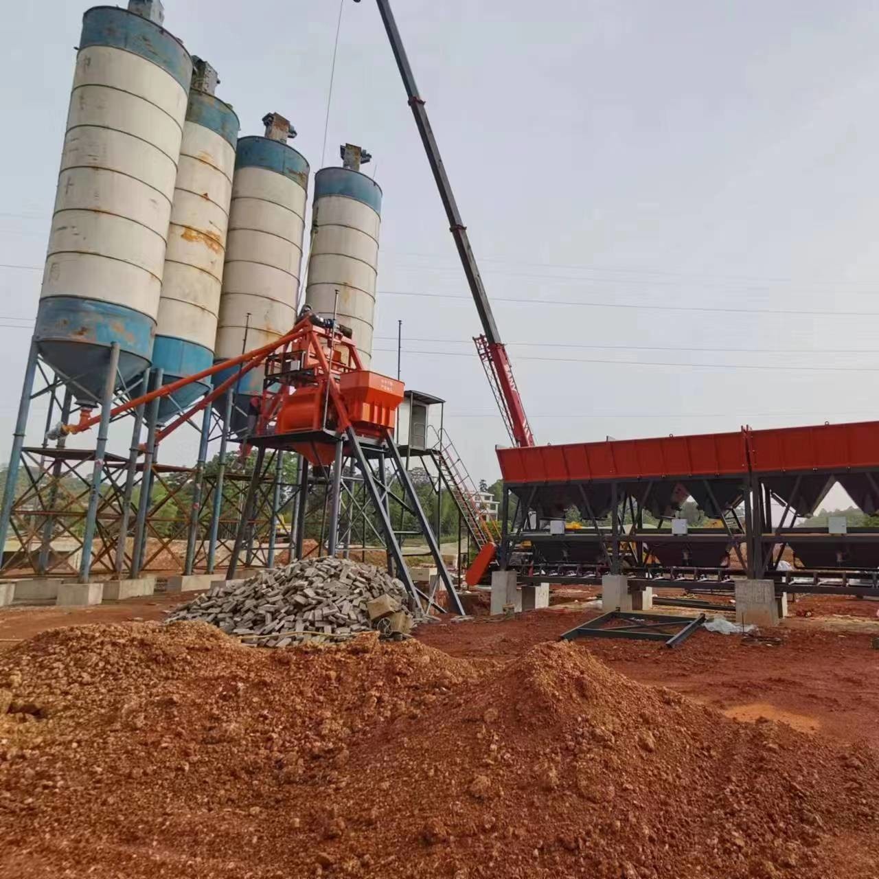 Buy cheap OEM HZS35 Central Mix Concrete Batching Plant With Cement Silos product