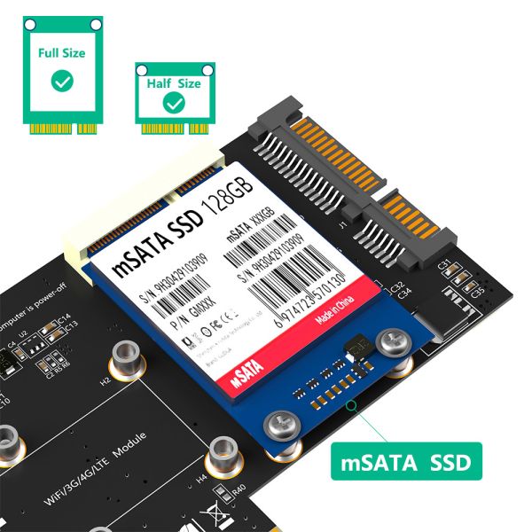 Mini PCI-E To PCI-E 1x And MSATA To SATA3 WiFi Adapter For 3G 4G LTE Msata SSD