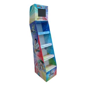 Buy cheap Sturdy Cardboard Floor Display Rack Multipurpose Four Layers product