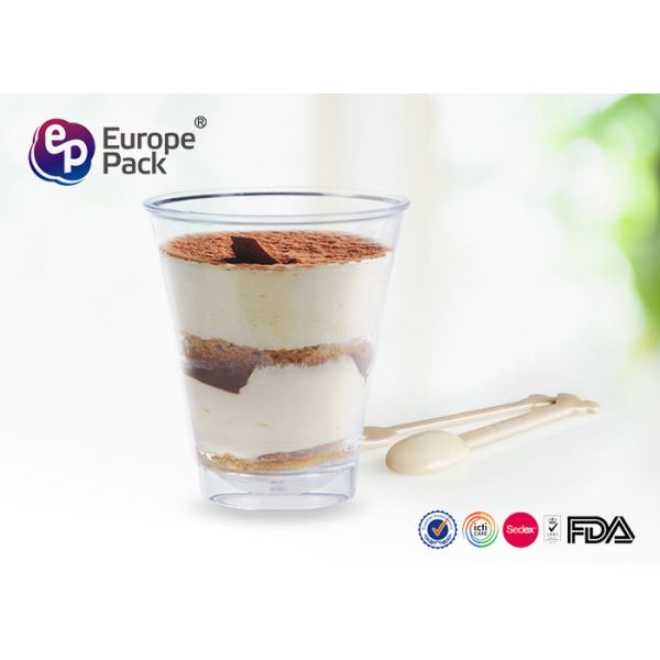 0.059 CBM Polystyrene Disposable Clear Plastic Cups With Lids