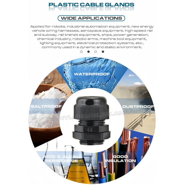 Long Thread PG13.5 Cable Gland, Adjustable 6-12mm Lengthened PG Thread Hermetic Sealing Gland Connector