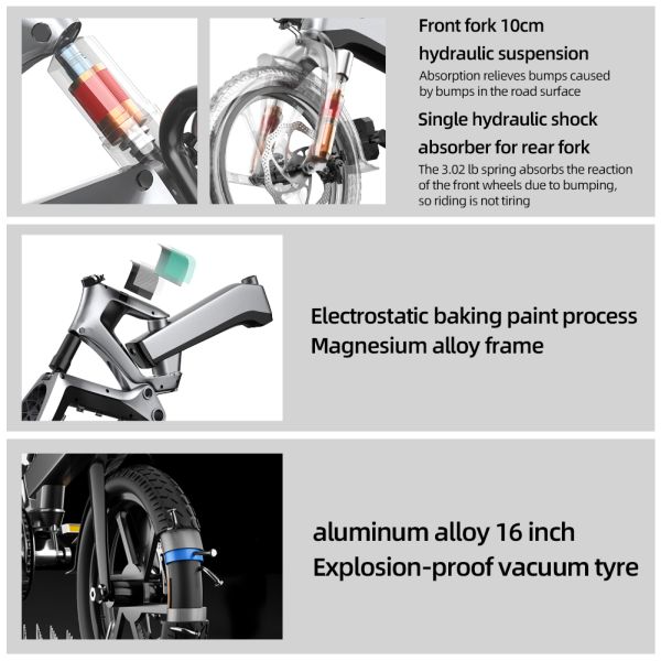 2021 Ce 500w 250w 48v 20inch Adult City Small E Cycle Folding E-Bike E Bike Electric Bike Bicycle
