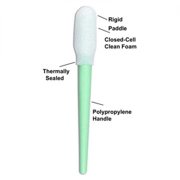 Polypropylene Cleanroom Products Esd Sponge Head Green Plastic Handle Foam Swab
