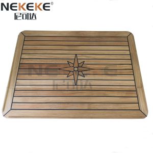 Buy cheap Handcrafted Rectangular Marine Teak Sliding Table Top , Yacht Wood Table Top product