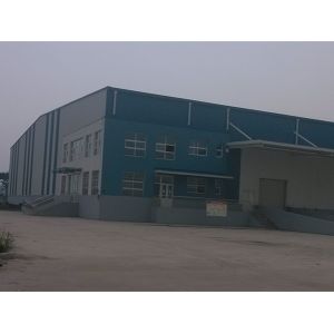Large span low cost prefabricated engineering steel frame structure warehouse