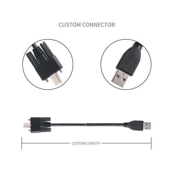 Locking Connector USB 2.0 Type A To Type B Cable For Printers / Camera / Scanners
