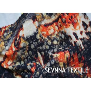 Wet Printing Patterned Polyester Fabric , Spandex Lycra Polyester Jersey Fabric