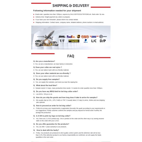 C903 Wholesale Abs Plastic Glowing Dog Collar Led USB Rechargeable Safety Collar