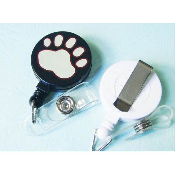 ABS Custom Yoyo Id Card Holder , Round Retractable Badge Reels With BSCI