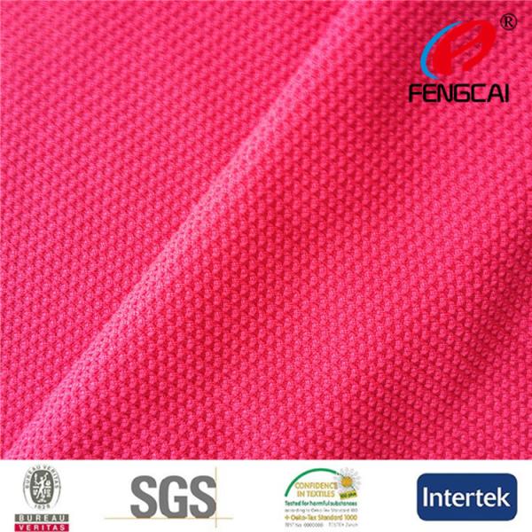 Quality Embossed 90% Polyester 10% Lycra Moisture Wicking Fabric , Weft Knitting Fabric for sale