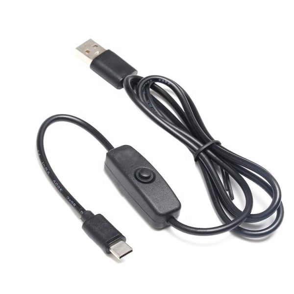1m 5V 3A USB Type C Cable with Switch ON OFF for Raspberry Pi