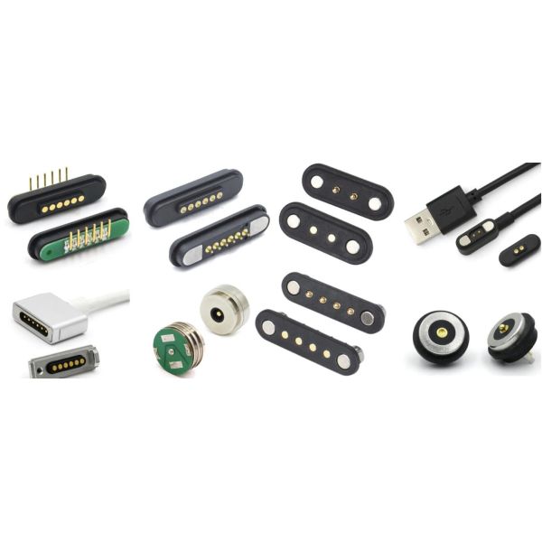 4p Magnetic Pogo Pin Through Holes Spring Loaded Connectors Waterproof Connections