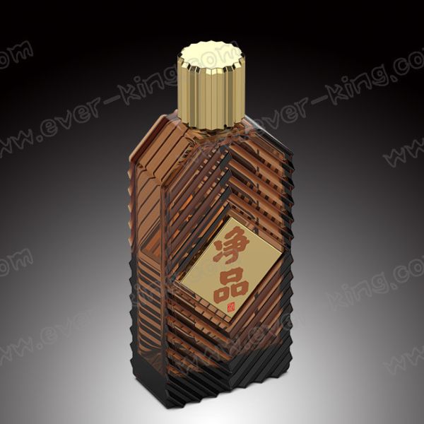 Cork Crystal Rum Liquor Glass Bottles Luxury Custom Design 700ml