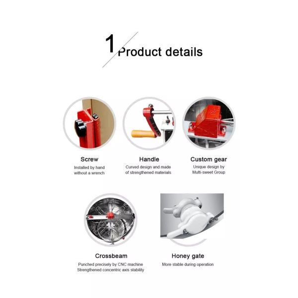 8 frame bee honey radial extraction machine beekeeping Manual Stainless Steel Honey Extractor