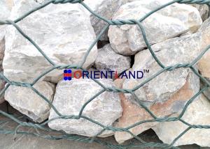 China Double Twisted Gabion Wire Baskets Pvc Coated Green Color Woven For Retaining Wall on sale