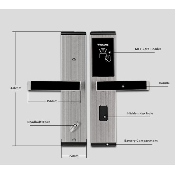 Stainless Steel Keyless Security Door Locks , Custom Keypad Front Door Lock