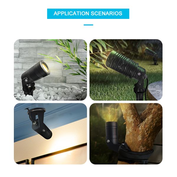 Die Casting 6063 Aluminum Waterproof IP65 High Voltage 220V LED Outdoor Spot Lights For Trees