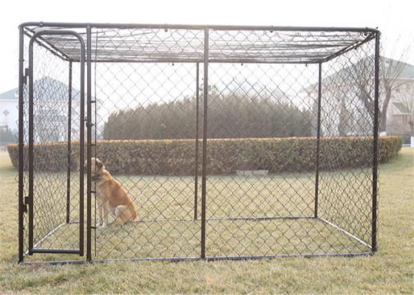 Quality Galvanized Chain Link 6x8x6.5 Metal Dog Kennel With Pc Frame Box Kit for sale