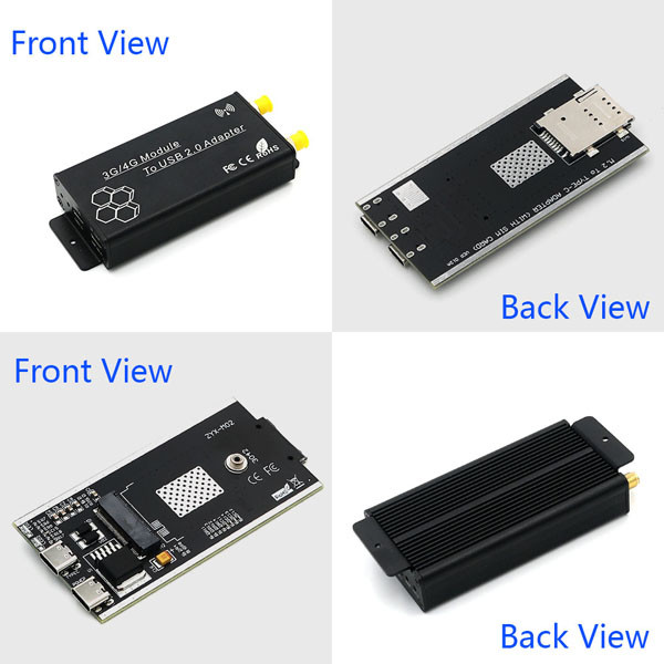 FCC NGFF To USB Adapter With SIM Card Slot Auxiliary Power Interface For WWAN/LTE Module
