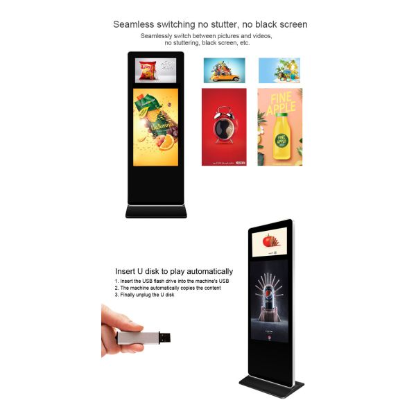 Indoor Dual Screen Standing LCD Advertising Display