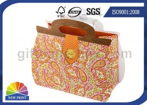 Buy cheap Printing Handbag Shaped Wrapping Paper Gift Bag with Die-cut Handle , Eco-friendly product
