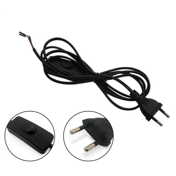 European Plug Extension Cord With Inline Switch 1.2M 1.5M 1.8M Length ROHS VDE