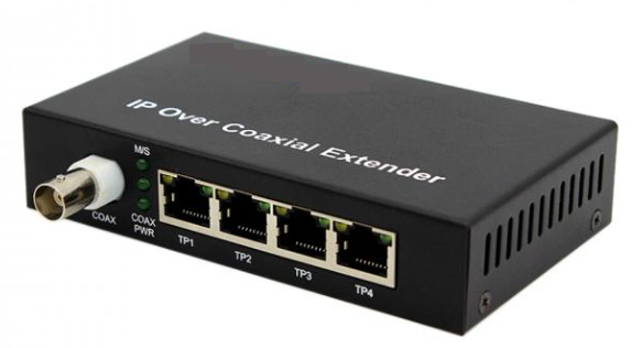 10/100Mbps IP Over Coaxial Extender 2KM With 1 BNC And 4 Ethernet Ports