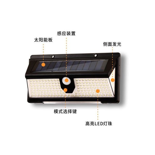 IP65 Waterproof LED Wall Lamps Solar Sensor Lights For Countyard