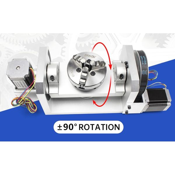 CNC Router 4th 5th A Axis Rotary Table Dividing Head Nema 23 Stepper Motor